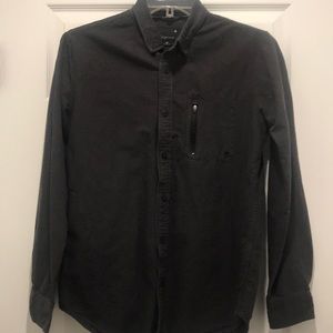 Tavik Long Sleeve Casual Button Down Shirt zippered Pocket Sz M